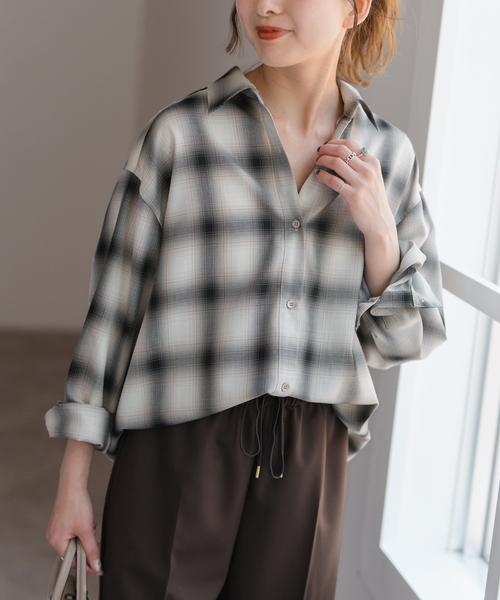 追加》メタルボタンTRチェックルーズシャツ（シャツ/ブラウス）｜Spick