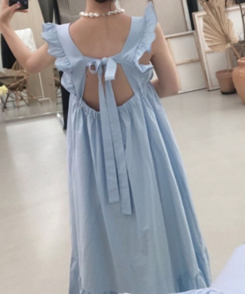 Aelina(エリナ)の「フリルスリーブワンピース(ワンピース・レディース・ホワイト/ブラック/ブルー・F)」の18枚目の写真