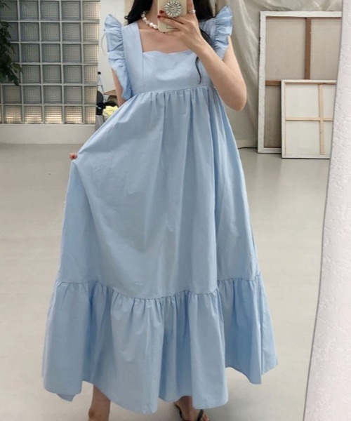 Aelina(エリナ)の「フリルスリーブワンピース(ワンピース・レディース・ホワイト/ブラック/ブルー・F)」の20枚目の写真