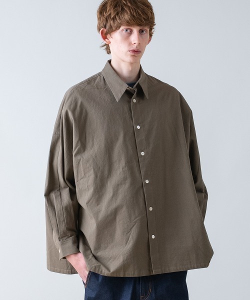 rehacer（レアセル）の「rehacer : Super Wide Dolman Sleeve Shirt / スーパーワイド ドルマンスリーブ シャツ（シャツ/ブラウス・メンズ・ベージュ/ホワイト/オリーブ・MEDIUM/LARGE/X-LARGE）」の3枚目の写真