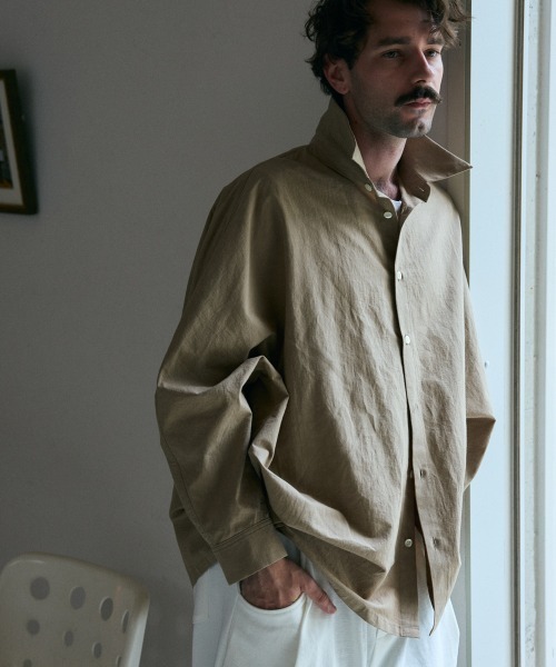 rehacer（レアセル）の「rehacer : Super Wide Dolman Sleeve Shirt / スーパーワイド ドルマンスリーブ シャツ（シャツ/ブラウス・メンズ・ベージュ/ホワイト/オリーブ・MEDIUM/LARGE/X-LARGE）」の20枚目の写真