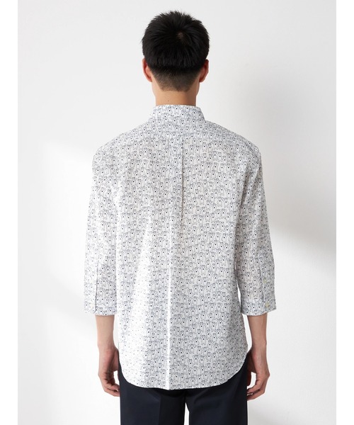 McGREGOR（マックレガー）の「ベア柄リップルシャツ（七分袖）（シャツ/ブラウス・メンズ・ネイビー/アイボリー・L/XL/M）」の6枚目の写真