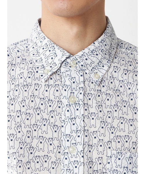 McGREGOR（マックレガー）の「ベア柄リップルシャツ（七分袖）（シャツ/ブラウス・メンズ・ネイビー/アイボリー・L/XL/M）」の7枚目の写真