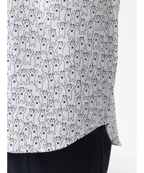 McGREGOR（マックレガー）の「ベア柄リップルシャツ（七分袖）（シャツ/ブラウス・メンズ・ネイビー/アイボリー・L/XL/M）」の9枚目の写真