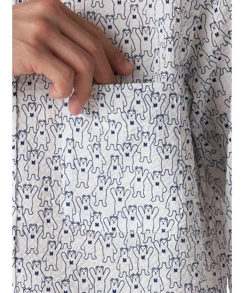 McGREGOR（マックレガー）の「ベア柄リップルシャツ（七分袖）（シャツ/ブラウス・メンズ・ネイビー/アイボリー・L/XL/M）」の10枚目の写真