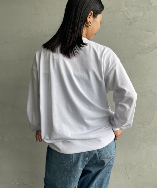 DANTON（ダントン）の「[DANTON/ダントン] ワンポイントロゴ スウェットライクロンT（Tシャツ/カットソー・レディース・ブラック/ホワイト/ホワイト系その他/ダークブラウン・S/M/L）」の12枚目の写真