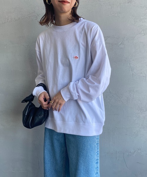DANTON（ダントン）の「[DANTON/ダントン] ワンポイントロゴ スウェットライクロンT（Tシャツ/カットソー・レディース・ブラック/ホワイト/ホワイト系その他/ダークブラウン・S/M/L）」の15枚目の写真