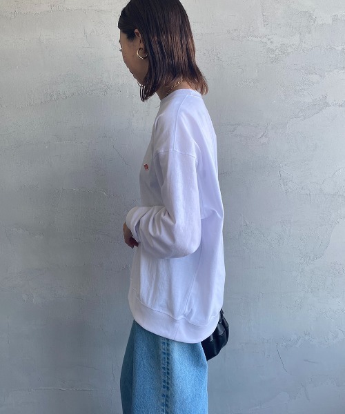 DANTON（ダントン）の「[DANTON/ダントン] ワンポイントロゴ スウェットライクロンT（Tシャツ/カットソー・レディース・ブラック/ホワイト/ホワイト系その他/ダークブラウン・S/M/L）」の16枚目の写真