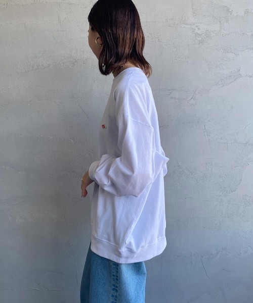 DANTON（ダントン）の「[DANTON/ダントン] ワンポイントロゴ スウェットライクロンT（Tシャツ/カットソー・レディース・ブラック/ホワイト/ホワイト系その他/ダークブラウン・S/M/L）」の21枚目の写真