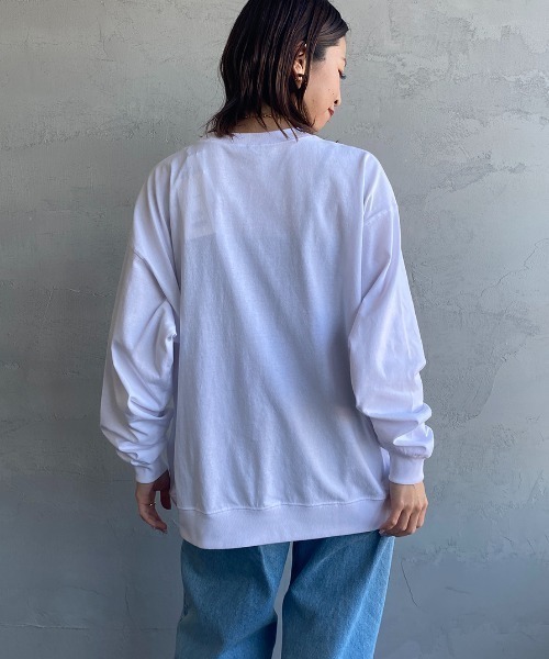 DANTON（ダントン）の「[DANTON/ダントン] ワンポイントロゴ スウェットライクロンT（Tシャツ/カットソー・レディース・ブラック/ホワイト/ホワイト系その他/ダークブラウン・S/M/L）」の22枚目の写真