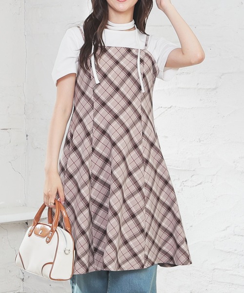 Honeys（ハニーズ）の「ミニキャミワンピース（ワンピース・レディース・ベージュ系その他/ブラウン系その他/ブラック系その他・SS/S/LL/L/3L/M）」の3枚目の写真