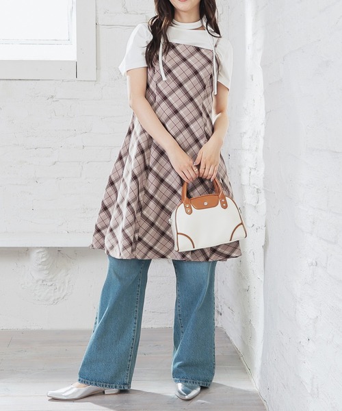 Honeys（ハニーズ）の「ミニキャミワンピース（ワンピース・レディース・ベージュ系その他/ブラウン系その他/ブラック系その他・SS/S/LL/L/3L/M）」の4枚目の写真