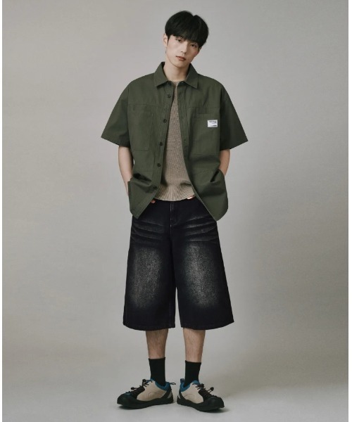 Vini（ヴィニ）の「スプレードミンゴウォッシュデニムショートパンツ（デニムパンツ・レディース・ブラック/グレー・X-LARGE/LARGE/MEDIUM）」の15枚目の写真