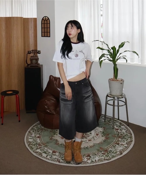 Vini（ヴィニ）の「スプレードミンゴウォッシュデニムショートパンツ（デニムパンツ・レディース・ブラック/グレー・X-LARGE/LARGE/MEDIUM）」の20枚目の写真