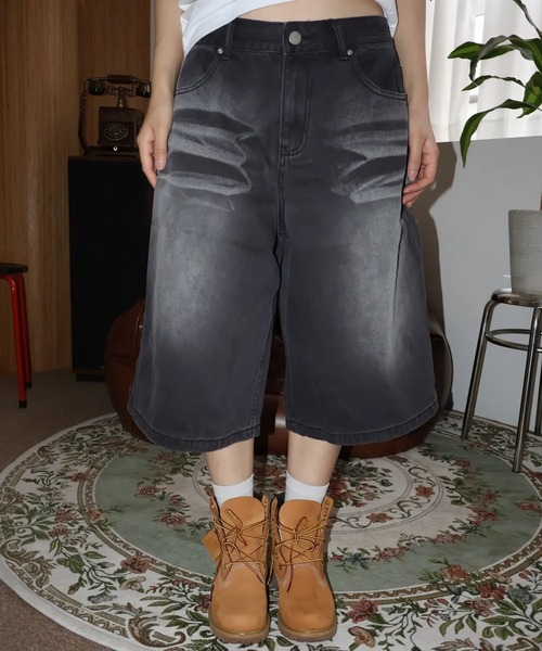 Vini（ヴィニ）の「スプレードミンゴウォッシュデニムショートパンツ（デニムパンツ・レディース・ブラック/グレー・X-LARGE/LARGE/MEDIUM）」の22枚目の写真