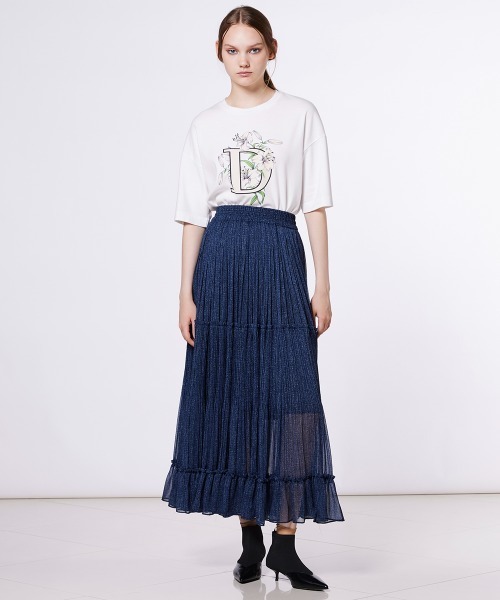 DOUBLE STANDARD CLOTHING（ダブルスタンダードクロージング）の「DロゴフライスTシャツ（Tシャツ/カットソー・レディース・ブラック/オフホワイト・FREE）」の14枚目の写真