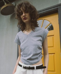 HANNE（アン）の「サイドギャザーVネックTEE（Tシャツ/カットソー）」