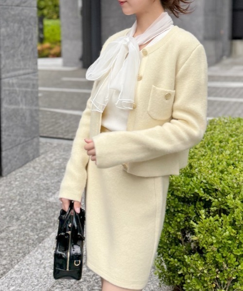 SNIDEL（スナイデル）の「ニュアンスリボンニットプルオーバー（ニット/セーター・レディース・ネイビー/ホワイト/ブラック・F）」の10枚目の写真