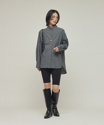 ブラウス シャツ Firsthand/ファーストハンド オーバーサイズ ロングスリーブ ブローチシャツ / バンドカラーシャツ レディース Firsthand ブラウス シャツ Firsthand/ファーストハンド