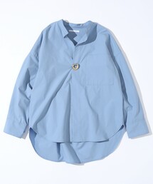 ブラウス シャツ Firsthand/ファーストハンド オーバーサイズ ロングスリーブ ブローチシャツ / バンドカラーシャツ レディース Firsthand ブラウス シャツ Firsthand/ファーストハンド