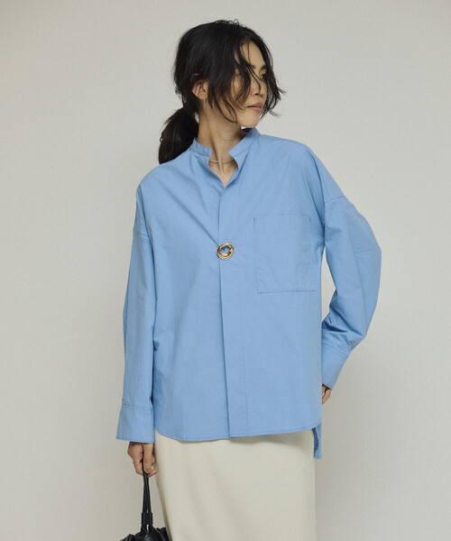 Firsthand(ファーストハンド)の「Firsthand/ファーストハンド オーバーサイズ ロングスリーブ ブローチシャツ / バンドカラーシャツ(シャツ/ブラウス・レディース・サックスブルー/ホワイト/その他13・フリ-)」の18枚目の写真