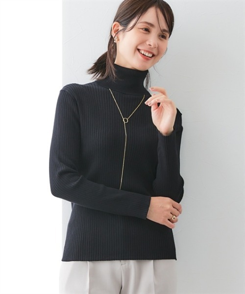 セール】リブタートルネックニット(乾燥機OK・ウォッシャブル・静電気