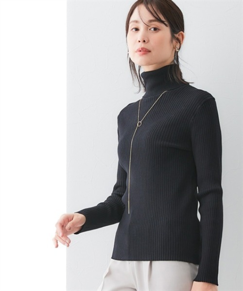 7days Life Styling(セブンデイズライフスタイリング)の「【UVカット】リブタートルネックニット(ニット/セーター・レディース・ベージュ/ブラック/杢グレー/ブルー・3L/LL/L/M/S)」の6枚目の写真