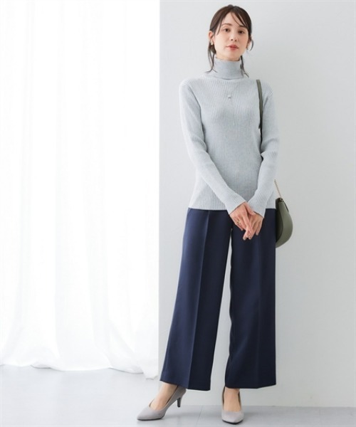 7days Life Styling(セブンデイズライフスタイリング)の「【UVカット】リブタートルネックニット(ニット/セーター・レディース・ベージュ/ブラック/杢グレー/ブルー・3L/LL/L/M/S)」の8枚目の写真