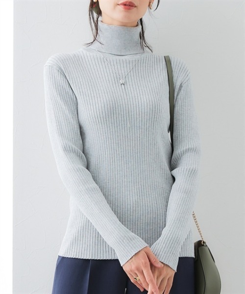 7days Life Styling(セブンデイズライフスタイリング)の「【UVカット】リブタートルネックニット(ニット/セーター・レディース・ベージュ/ブラック/杢グレー/ブルー・3L/LL/L/M/S)」の16枚目の写真