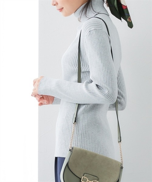 7days Life Styling(セブンデイズライフスタイリング)の「【UVカット】リブタートルネックニット(ニット/セーター・レディース・ベージュ/ブラック/杢グレー/ブルー・3L/LL/L/M/S)」の17枚目の写真