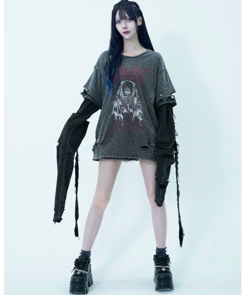 REFLEM/レフレム』レイヤード超ロングスリーブTee/長袖Tシャツ