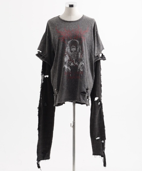 REFLEM【レフレム】グランジレイヤードロンT Black ブラック REFLEM