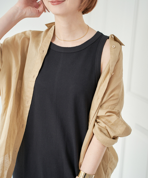 Spick & Span（スピックアンドスパン）の「《追加2》天竺アメスリロングワンピース（ワンピース・レディース・ブラック/ブラウン/ベージュ・36/38）」の10枚目の写真