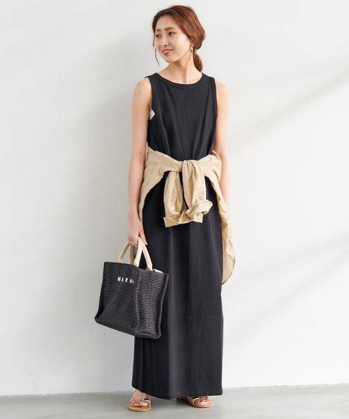 Spick & Span（スピックアンドスパン）の「《追加2》天竺アメスリロングワンピース（ワンピース・レディース・ブラック/ブラウン/ベージュ・36/38）」の11枚目の写真