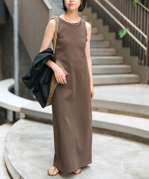 Spick & Span（スピックアンドスパン）の「《追加2》天竺アメスリロングワンピース（ワンピース・レディース・ブラック/ブラウン/ベージュ・36/38）」の15枚目の写真