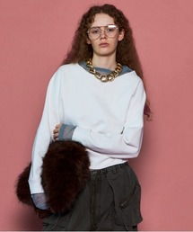 セール】Silicon Print Sweatshirt/シリコンプリントスウェット