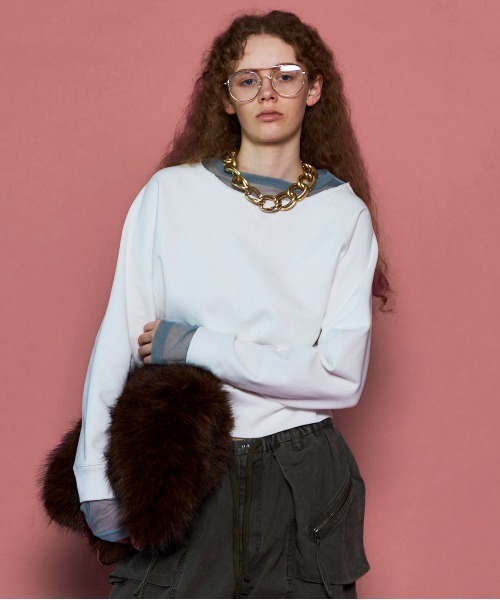 Sheer Neck Sweatshirt/シアーネックスウェット（スウェット）｜MAISON