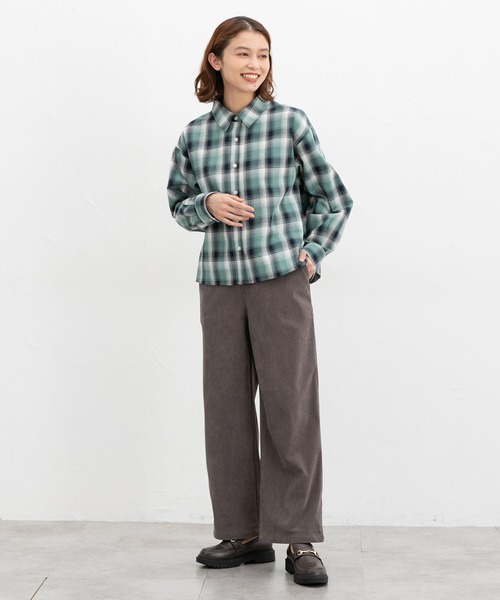 Honeys（ハニーズ）の「ショート丈シャツ（シャツ/ブラウス・レディース・ホワイト系その他/ネイビー×ホワイト/グリーン系その他/ホワイト系その他2/グレー系その他・S/M/L）」の16枚目の写真