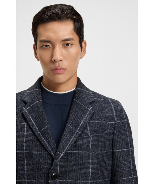 スリムフィットコート プレーンチェック（チェスターコート）｜BOSS