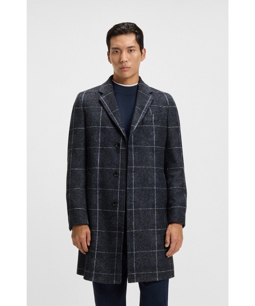 スリムフィットコート プレーンチェック（チェスターコート）｜BOSS