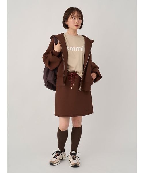 emmi（エミ）の「emmiロゴダンボールミニスカート（スカート・レディース・ブラウン/グレー/ネイビー・F）」の13枚目の写真
