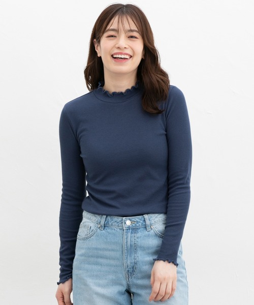 Honeys(ハニーズ)の「メローハイネックTシャツ(Tシャツ/カットソー・レディース・オフホワイト/グリーン/ダークブラウン系/レッド系その他/イエロー/グレイッシュベージュ/ピンク系その他/ブラック/ブルー・LL/M/S/L)」の15枚目の写真