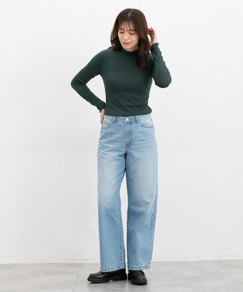 Honeys(ハニーズ)の「メローハイネックTシャツ(Tシャツ/カットソー・レディース・オフホワイト/グリーン/ダークブラウン系/レッド系その他/イエロー/グレイッシュベージュ/ピンク系その他/ブラック/ブルー・LL/M/S/L)」の20枚目の写真