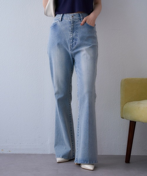 one after another NICE CLAUP(ワンアフターアナザーナイスクラップ)の「【再入荷/WEB限定/新色追加】ストレッチ美脚デニムパンツ(デニムパンツ・レディース・ブルー/ライトブルー/ネイビー/グレー・SMALL/MEDIUM)」の4枚目の写真