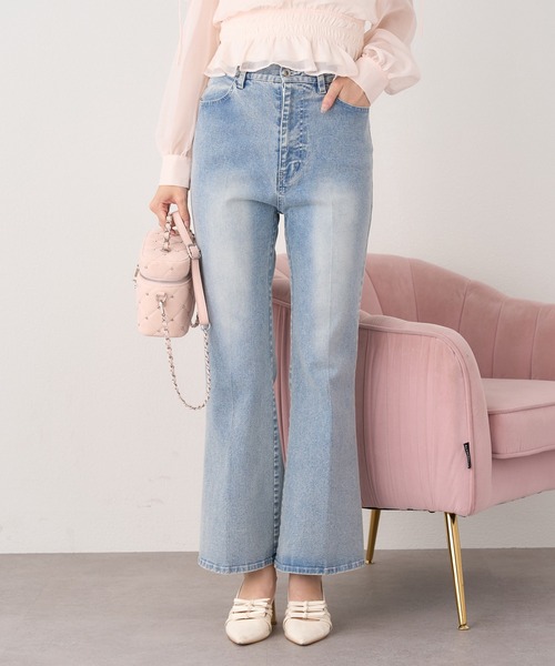 one after another NICE CLAUP(ワンアフターアナザーナイスクラップ)の「【再入荷/WEB限定/新色追加】ストレッチ美脚デニムパンツ(デニムパンツ・レディース・ブルー/ライトブルー/ネイビー/グレー・SMALL/MEDIUM)」の1枚目の写真