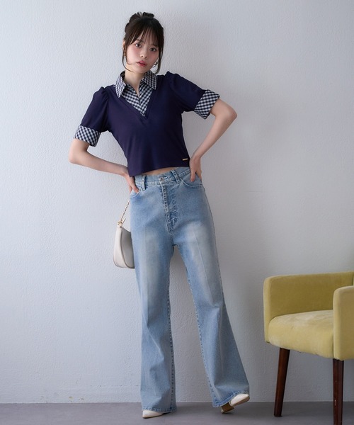 one after another NICE CLAUP(ワンアフターアナザーナイスクラップ)の「【再入荷/WEB限定/新色追加】ストレッチ美脚デニムパンツ(デニムパンツ・レディース・ブルー/ライトブルー/ネイビー/グレー・SMALL/MEDIUM)」の13枚目の写真