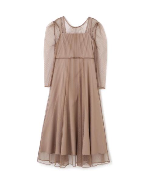 PROPORTION BODY DRESSING（プロポーションボディドレッシング）の「キャミ付きチュールワンピース / 1215240915（ワンピース・レディース・ダークグレー/ベージュ・MEDIUM/P/S/SMALL）」の19枚目の写真