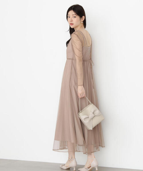 PROPORTION BODY DRESSING（プロポーションボディドレッシング）の「キャミ付きチュールワンピース / 1215240915（ワンピース・レディース・ダークグレー/ベージュ・MEDIUM/P/S/SMALL）」の21枚目の写真