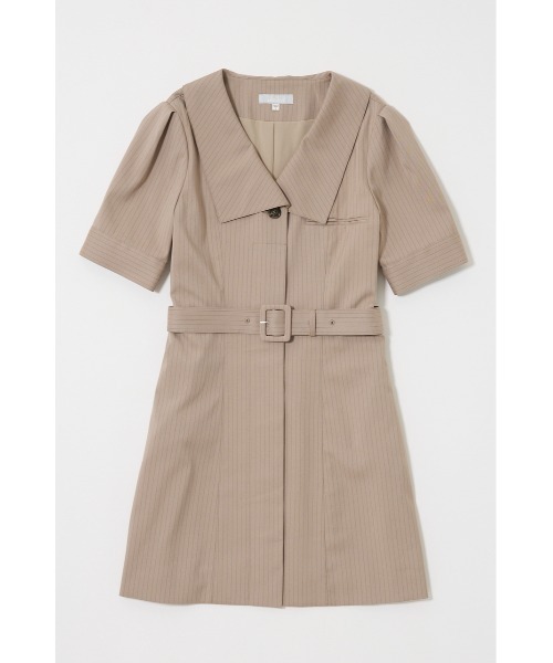 MOUSSY（マウジー）の「BIG COLLAR ミニドレス（ワンピース・レディース・グレー/ベージュ/ネイビー・1/2）」の4枚目の写真