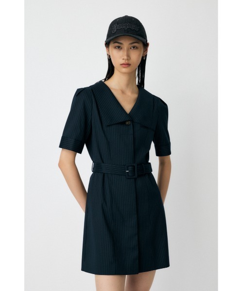 MOUSSY（マウジー）の「BIG COLLAR ミニドレス（ワンピース・レディース・グレー/ベージュ/ネイビー・1/2）」の17枚目の写真